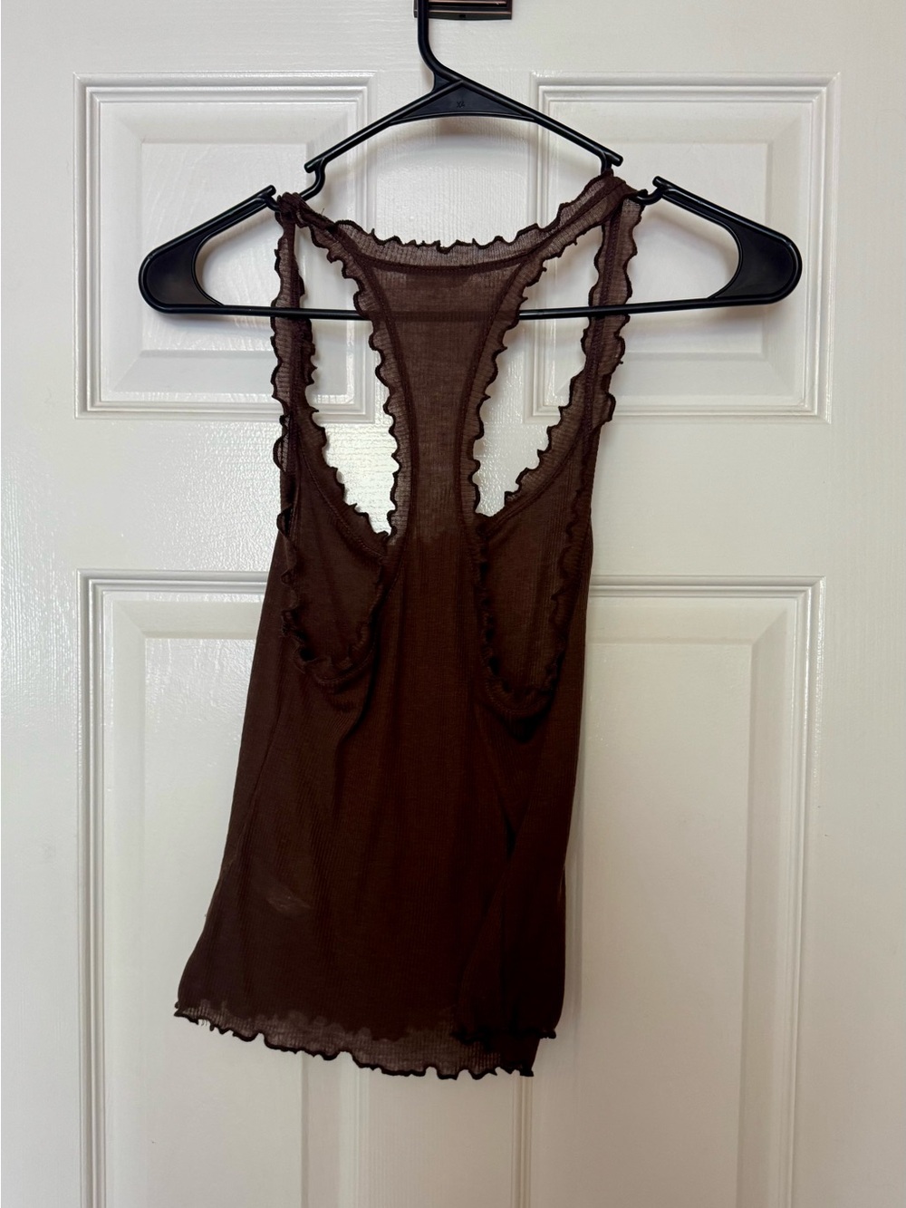 Free People Ruffle Racerback Tank - Brown - Picture 2 of 3